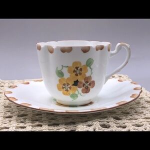 1933-1934 Royal Paragon Warranted X1677 Teacup & Saucer Yellow and Brown